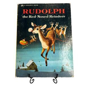VTG 1974 Rudolph the Red Nosed Reindeer by Barbara S. Hazen, LG Golden HC, VG